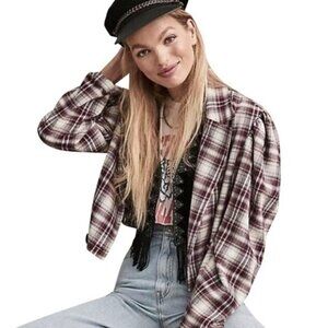 NWOT We the Free by Free People Alessandra plaid cropped blazer